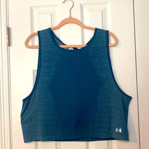 Teal Under Armour Crop Tank Top, Size: XL